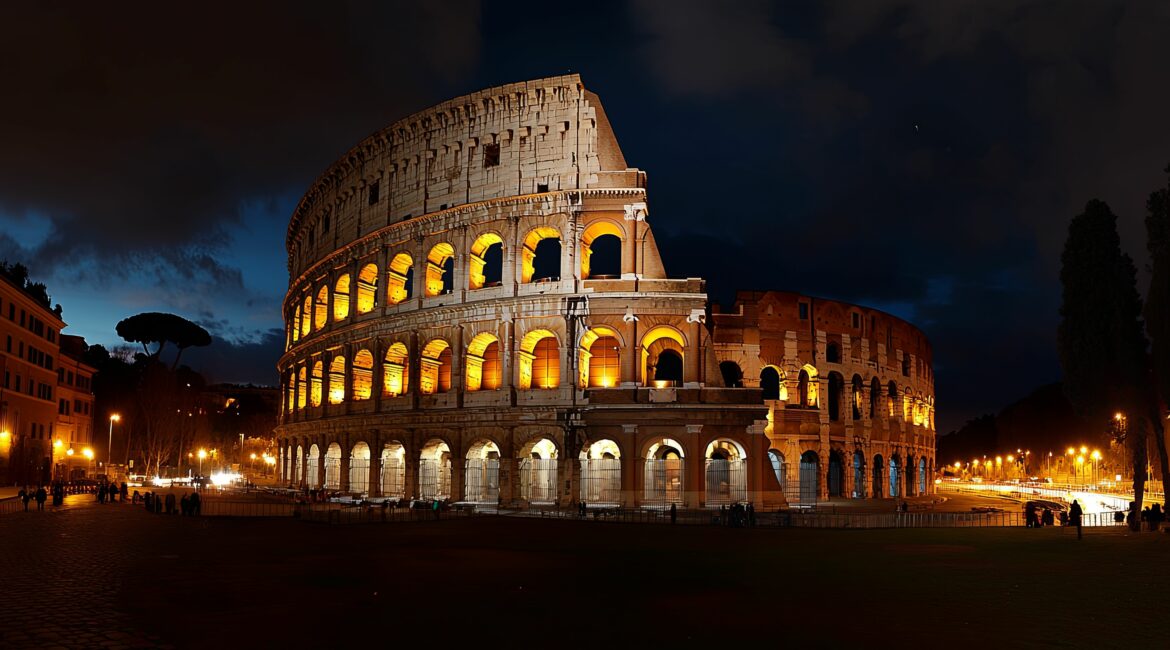 Vita Notturna a Roma: foto del Colosseo di notte.